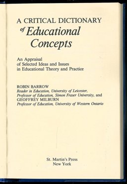 A Critical Dictionary of Educational Concepts