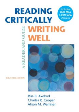 Reading Critically, Writing Well with 2009 and 2010