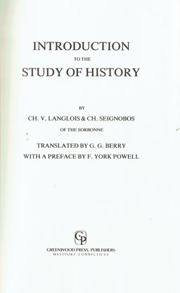 Introduction to the Study of History Introduction to the Study of History