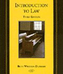Introduction to Law 3rd 1998 9780314129383 Front Cover