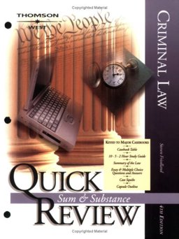 Sum and Substance Quick Review on Criminal Law 4th 9780314143839 Front Cover