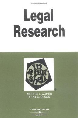 Legal Research in a Nutshell 8th 9780314147073 Front Cover