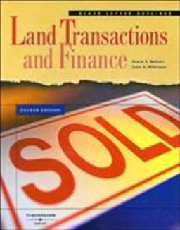 Black Letter Outline on Land Transactions and Finance 4th 9780314150431 Front Cover
