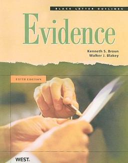 Black Letter Outline on Evidence 5th 9780314194459 Front Cover