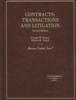 Contracts Transactions and Litigation 2nd 9780314194558 Front Cover
