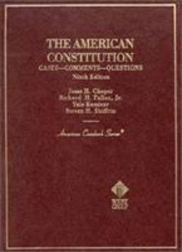 American Constitution Cases, Comments, Questions 9th 9780314247179 Front Cover