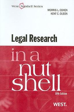 Legal Research in a Nutshell 10th 9780314264084 Front Cover