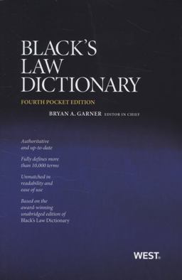 Black's Law Dictionary 4th 9780314275448 Front Cover
