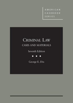 Criminal Law Cases and Materials 7th 7th 9780314285539 Front Cover