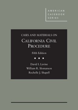 Cases and Materials on California Civil Procedure, 5th 5th 9780314290878 Front Cover