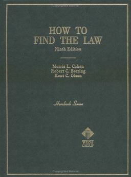 Hornbook on How to Find the Law 9th 9780314533180 Front Cover
