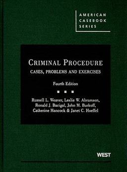 Criminal Procedure Cases, Problems and Materials 4th 9780314910813 Front Cover