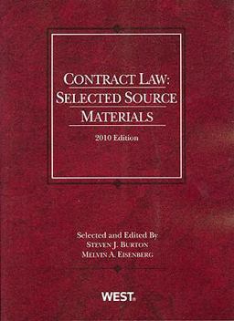 Contract Law Selected Source Materials 2010 2010th 9780314920171 Front Cover