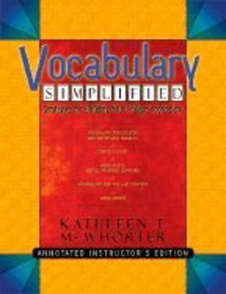 Vocabulary Simplified Strategies for Building Your College Vocabulary  9780321092922 Front Cover