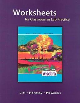 Beginning Algebra Worksheets for Classroom or Lab Practice