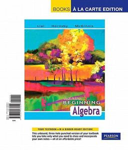 Beginning Algebra, Books a la Carte Edition