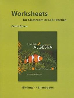 Worksheets for Elementary Algebra