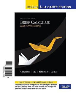 Brief Calculus and Its Applications, Books a la Carte Edition