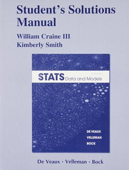 Student Solutions Manual for Stats Data and Models 3rd 9780321693495 Front Cover