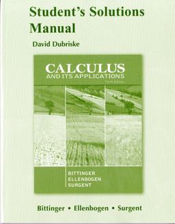 Student Solutions Manual for Calculus and Its Applications 10th 9780321744951 Front Cover