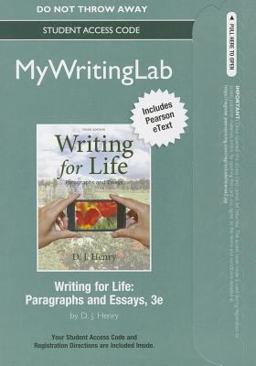 NEW MyWritingLab with Pearson EText -- Standalone Access Card -- for Writing for Life