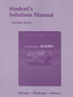 Student's Solutions Manual for Elementary Algebra