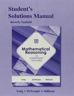 Student Solutions Manual for Mathematical Reasoning for Elementary School Teachers 7th 9780321901026 Front Cover