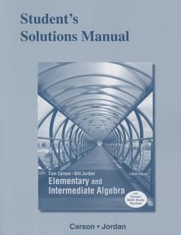 Student's Solutions Manual for Elementary and Intermediate Algebra 4th 9780321925299 Front Cover
