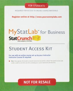 MyLab Statistics for Business Statistics -- ValuePack Access Card