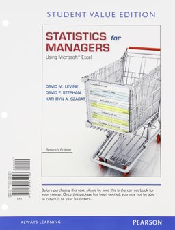 Statistics for Managers Using Microsoft Excel 7th 2013 9780321946607 Front Cover