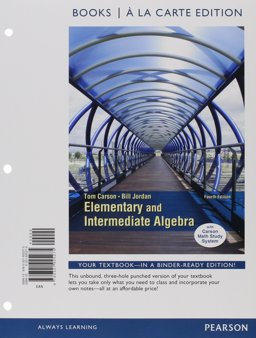 Elementary and Intermediate Algebra, Books a la Carte Edition, Plus MyMathLab -- Access Card Package 4th 9780321951939 Front Cover
