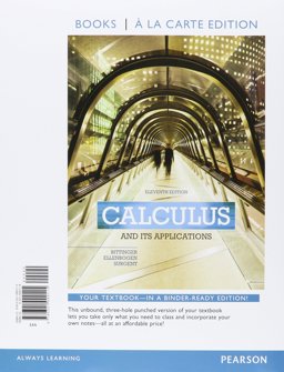 Calculus and Its Applications, Books a la Carte Edition 11th 9780321999115 Front Cover