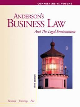 Anderson's Business Law and the Legal Environment 18th 9780324066913 Front Cover