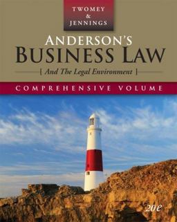 Anderson's Business Law and the Legal Environment 20th 9780324638189 Front Cover