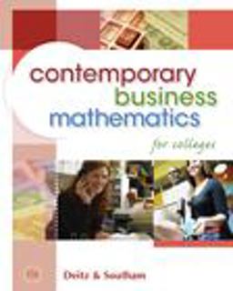 Contemporary Business Mathematics for Colleges (with CD-ROM) 15th 9780324663167 Front Cover