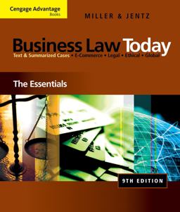 Business Law Today The Essentials 9th 9780324786156 Front Cover