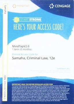 MindTapV2. 0 for Samaha's Criminal Law, 1 Term Printed Access Card