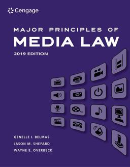 Major Principles of Media Law 2019 Edition  9780357113127 Front Cover
