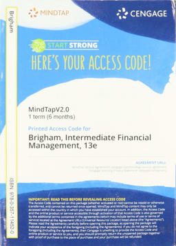 MindTapV2. 0 Finance, 1 Term (6 Months) Printed Access Card for Brigham/Daves' Intermediate Financial Management