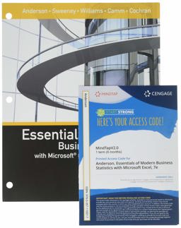 Bundle: Essentials of Modern Business Statistics with Microsoft Office Excel, Loose-Leaf Version, 7th + MindTap V2. 0 Business Statistics, 1 Term (6 Months) Printed Access Card