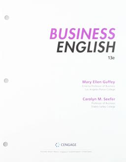 Bundle: Business English, Loose-Leaf Version, 13th + MindTap 1 Term Printed Access Card 13th 9780357209332 Front Cover