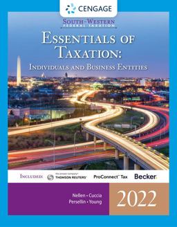 South-Western Federal Taxation 2022 Essentials of Taxation: Individuals and Business Entities (Intuit ProConnect Tax Online and RIA CheckpointÃ¯Â½, 1 Term Printed Access Card) 25th 9780357519431 Front Cover