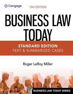 MindTap for Miller's Business Law Today, Standard: Text and Summarized Cases, 2 Terms Printed Access Card