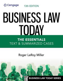 MindTap for Miller's Business Law Today, the Essentials: Text and Summarized Cases, 1 Term Printed Access Card