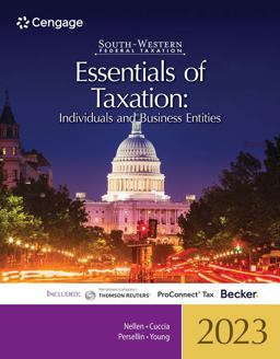 South-Western Federal Taxation 2023 Essentials of Taxation: Individuals and Business Entities (Intuit ProConnect Tax Online and RIA CheckpointÃ¯Â½, 1 Term Printed Access Card) 26th 9780357720103 Front Cover