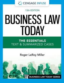 Cengage Infuse for Miller's Business Law Today, the Essentials: Text and Summarized Cases, 1 Term Printed Access Card