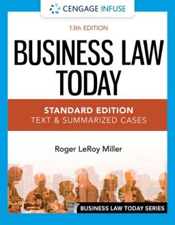 Cengage Infuse for Miller's Business Law Today, Standard: Text and Summarized Cases, 1 Term Printed Access Card