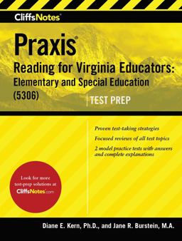 CliffsNotes Praxis Reading for Virginia Educators Elementary and Special Education (5306) Test Prep  9780358161455 Front Cover