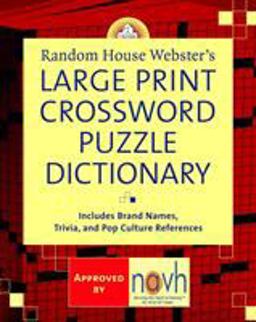 Random House Webster's Large Print Crossword Puzzle Dictionary  9780375722202 Front Cover