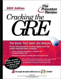 Cracking the GRE with Sample Tests, 2003  9780375762482 Front Cover